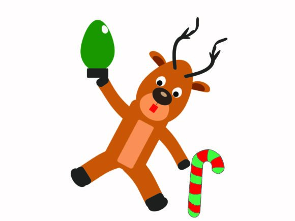 Christmas Reindeer with Green Decorative: A Designer's Festive Asset