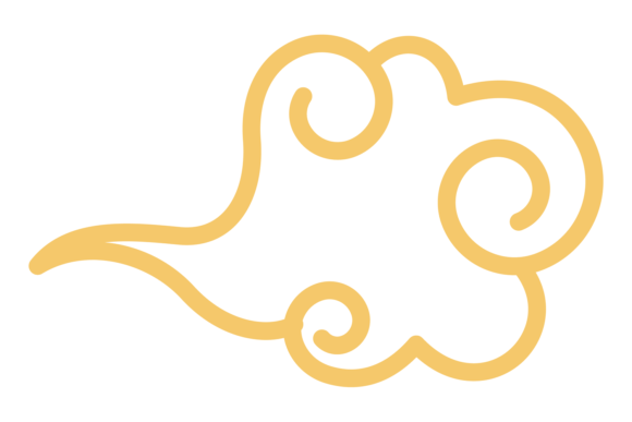 Cloud Decorative Element. Golden Line Ch: A Designer's Guide