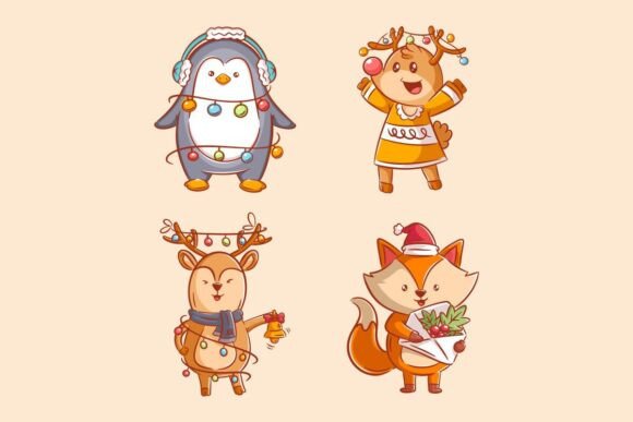 Cute Animals with Decorative Lights: A Playful Font for Cheerful Branding