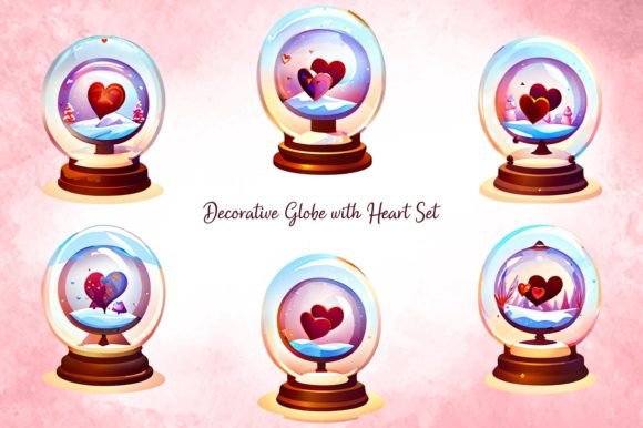 Decorative Globe with Heart Set: Adding a Touch of Love to Your Designs