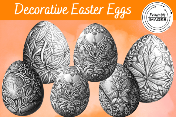 Pencil Sketched Easter Eggs: A Charming Clipart Set for Spring Projects
